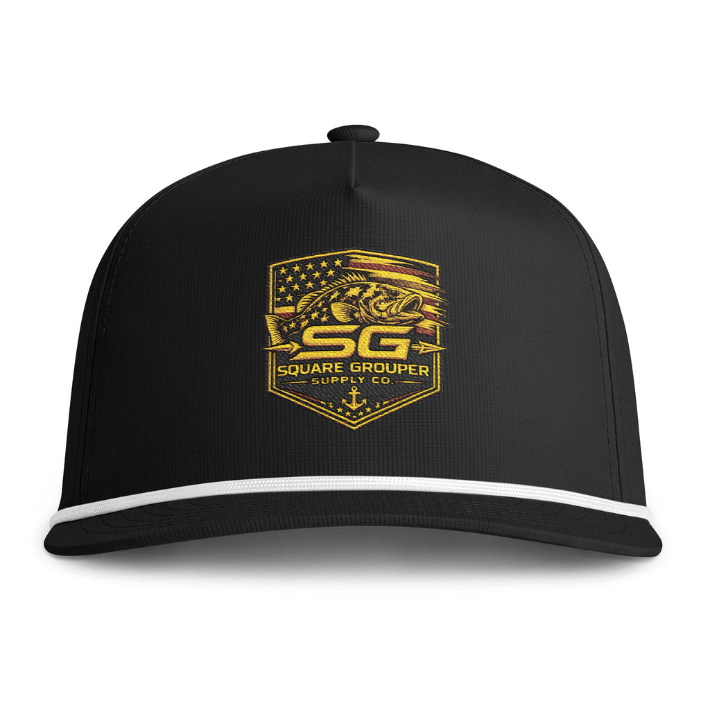 Sunwashed Rope Cap — Square Grouper Supply Co. Vintage Patch Hat