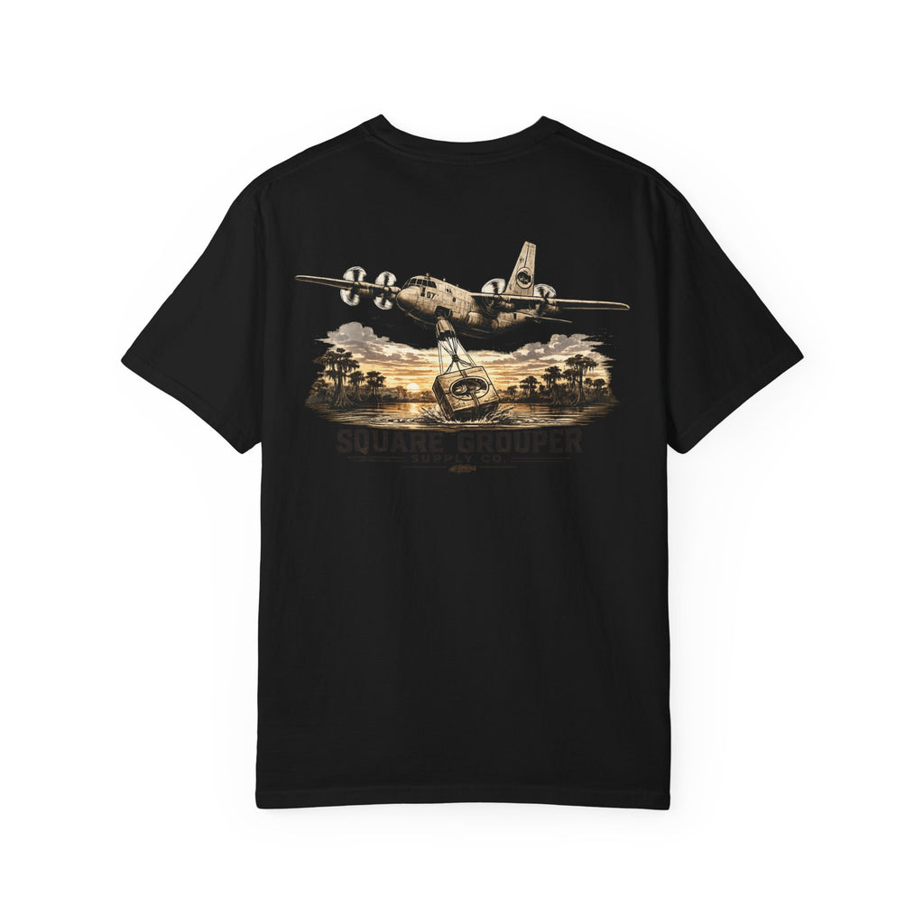 Square Grouper Military Plane T-Shirt — Vintage Aircraft Graphic Tee