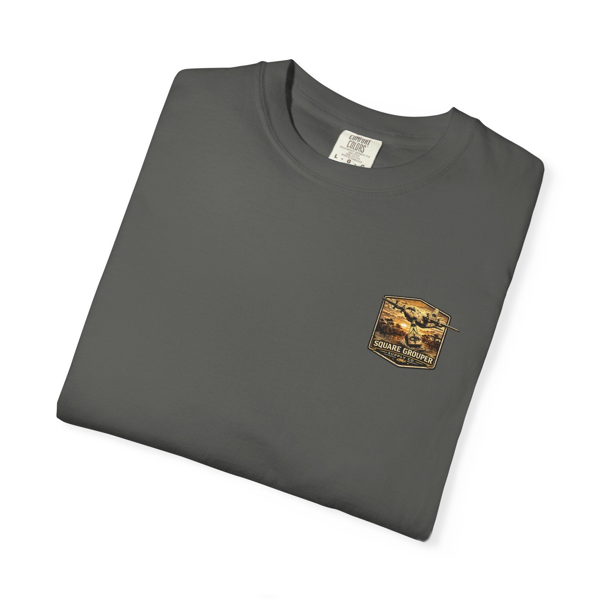 Square Grouper Military Plane T-Shirt — Vintage Aircraft Graphic Tee