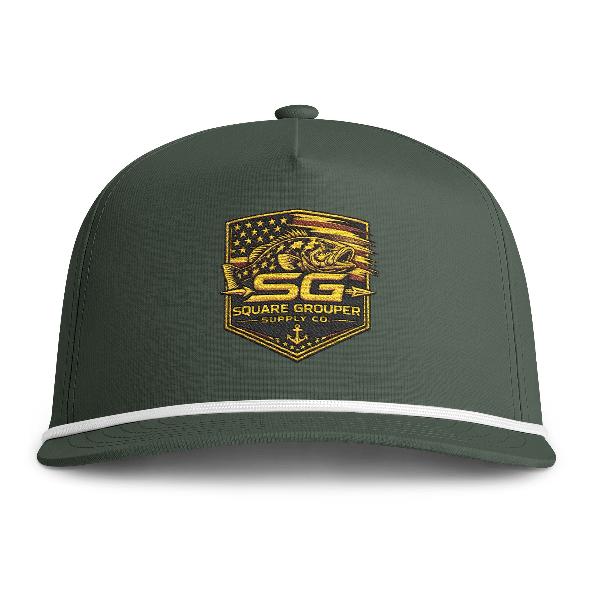 Sunwashed Rope Cap — Square Grouper Supply Co. Vintage Patch Hat