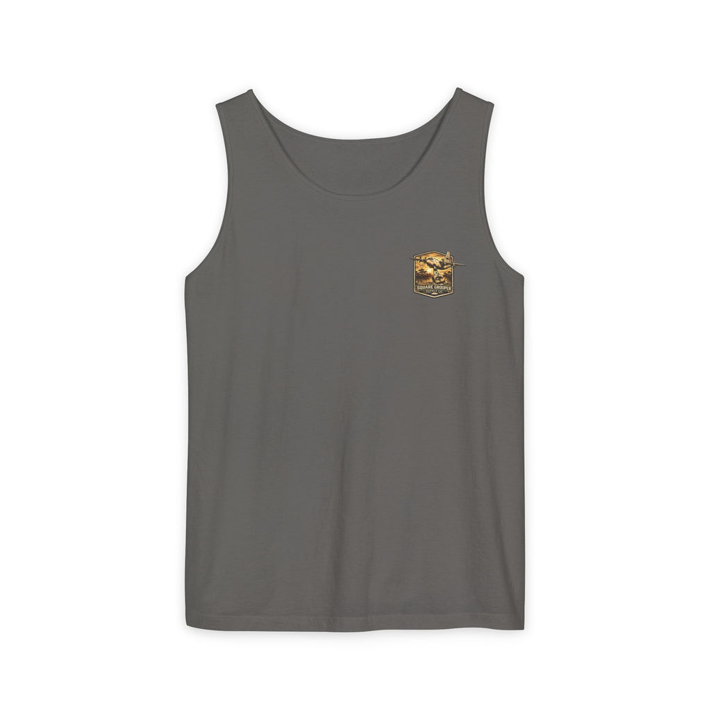 Vintage Military Plane Tank Top — "Square Grouper" Airplane Graphic