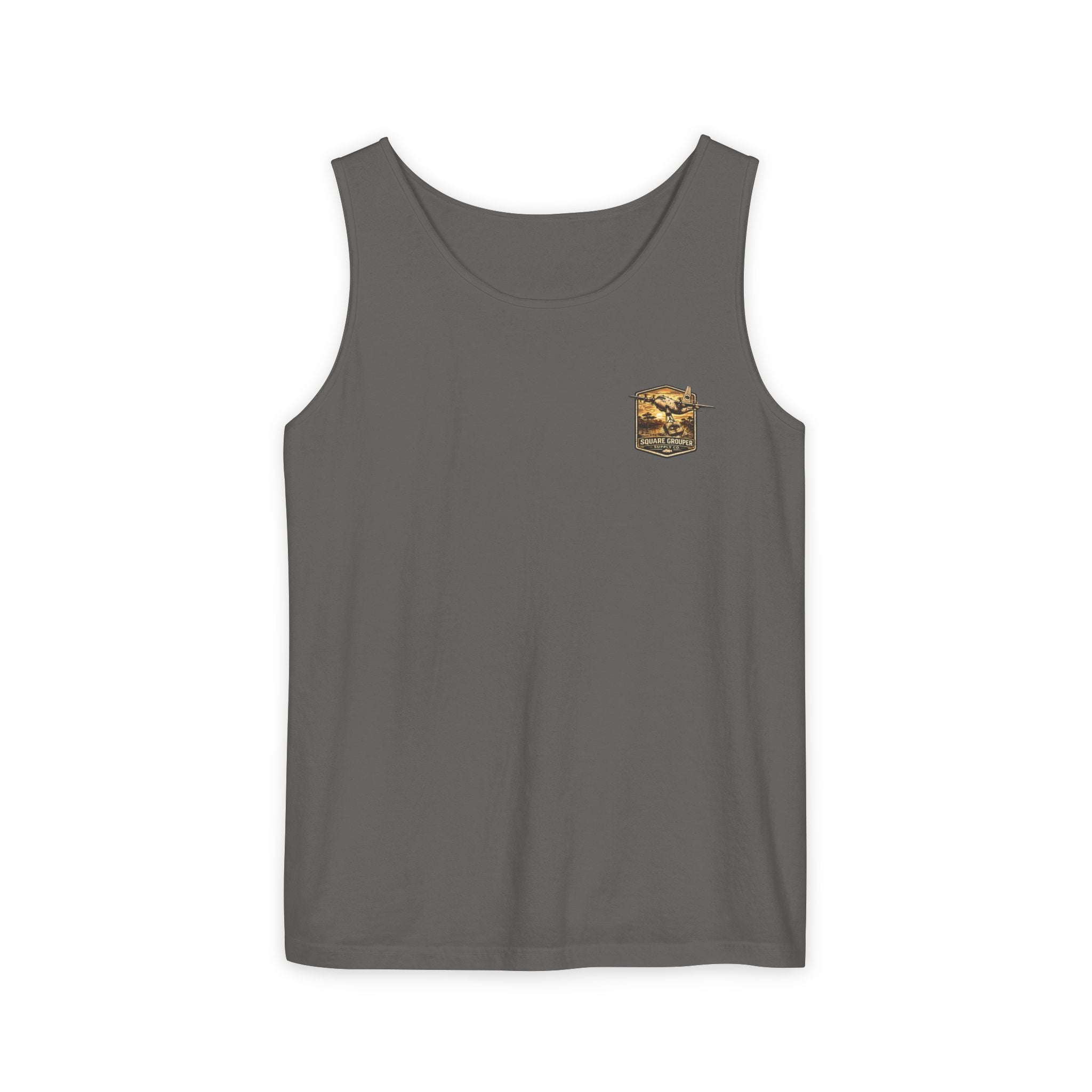 Vintage Military Plane Tank Top — "Square Grouper" Airplane Graphic