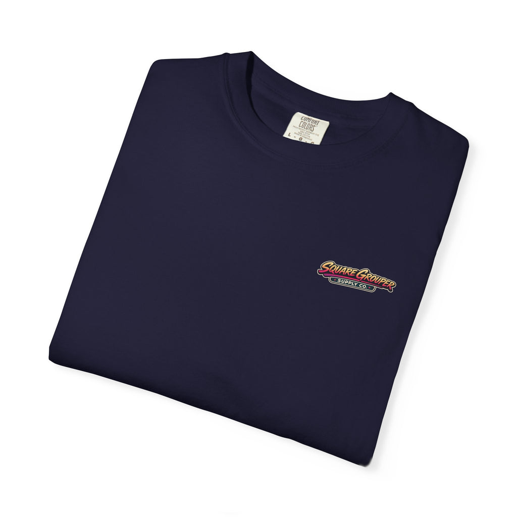 Square Grouper Sunset T-Shirt — Retro Palm Beach Vintage Tee