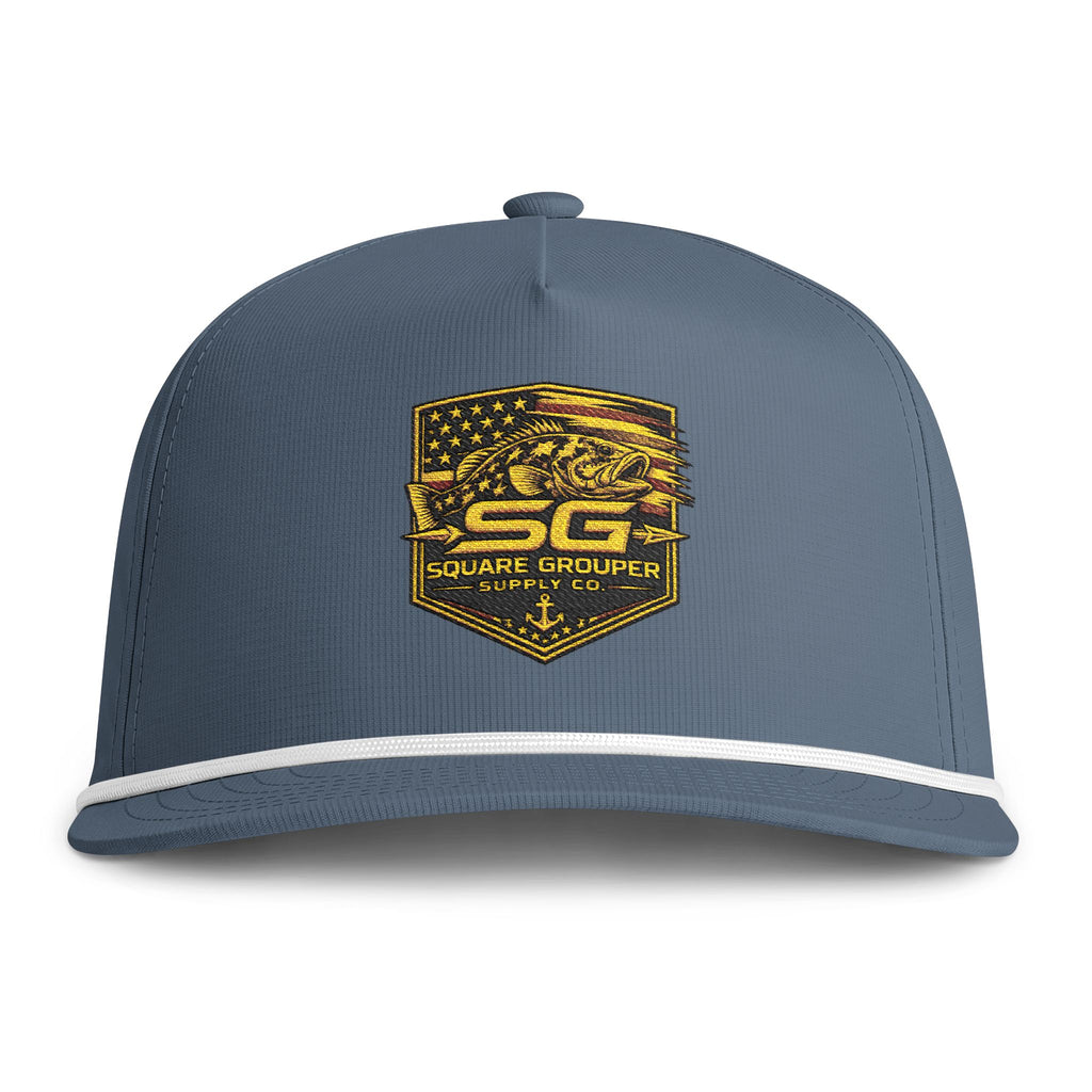 Sunwashed Rope Cap — Square Grouper Supply Co. Vintage Patch Hat