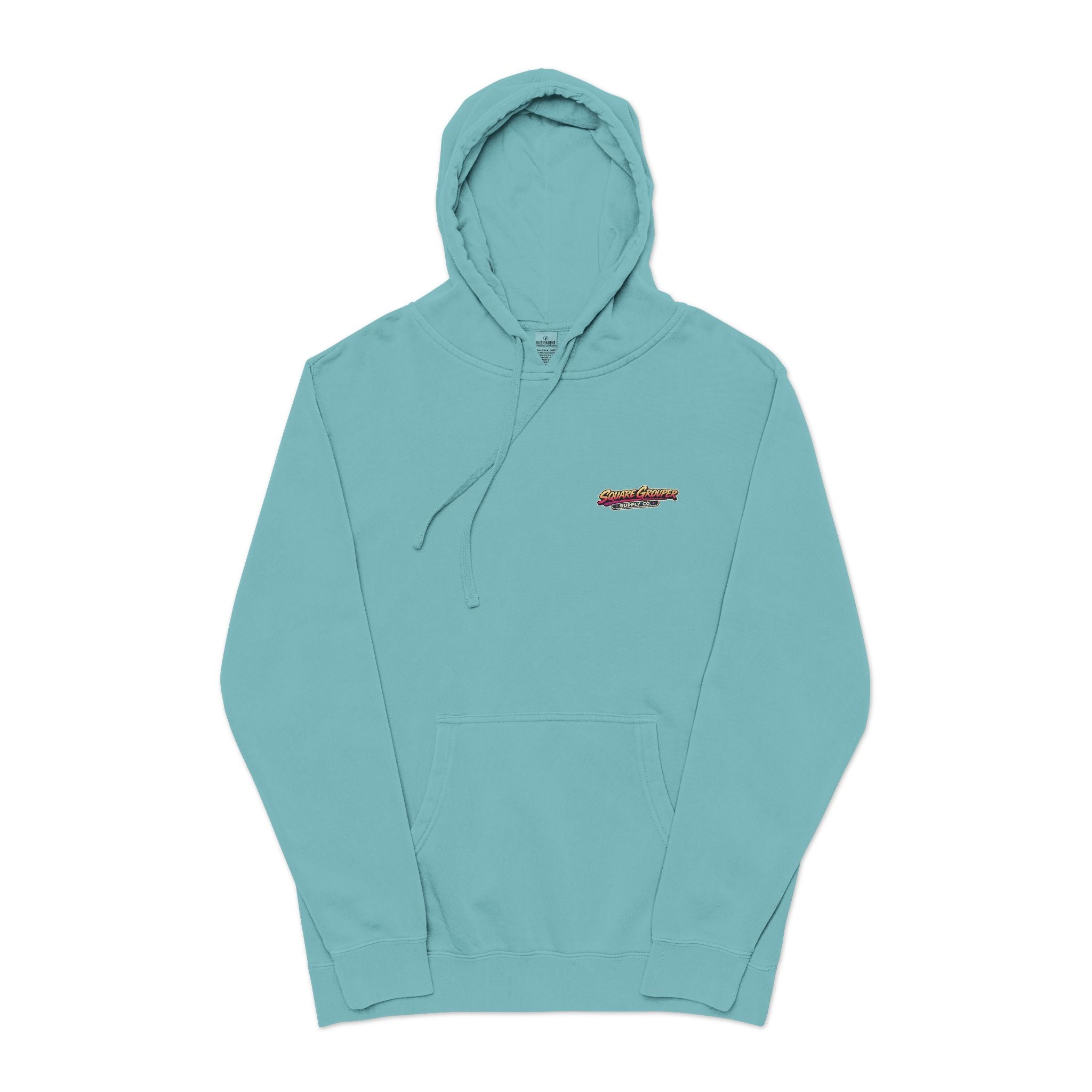 Miami Vice Square Grouper Supply co. Hoodie— Vintage Beach Pigment-Dyed Pullover
