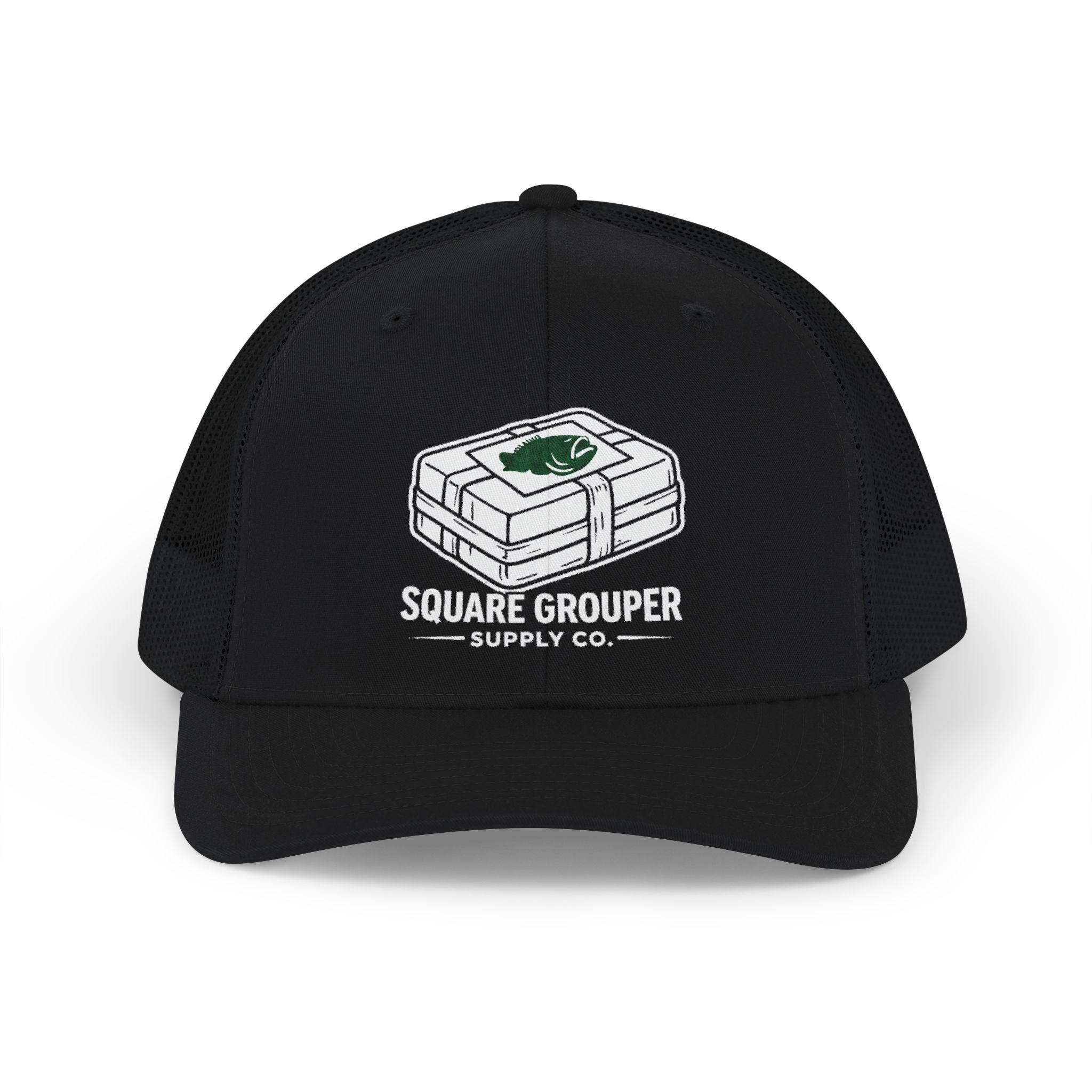 Trucker Cap - Square Grouper Supply Co. Fishing Logo Snapback
