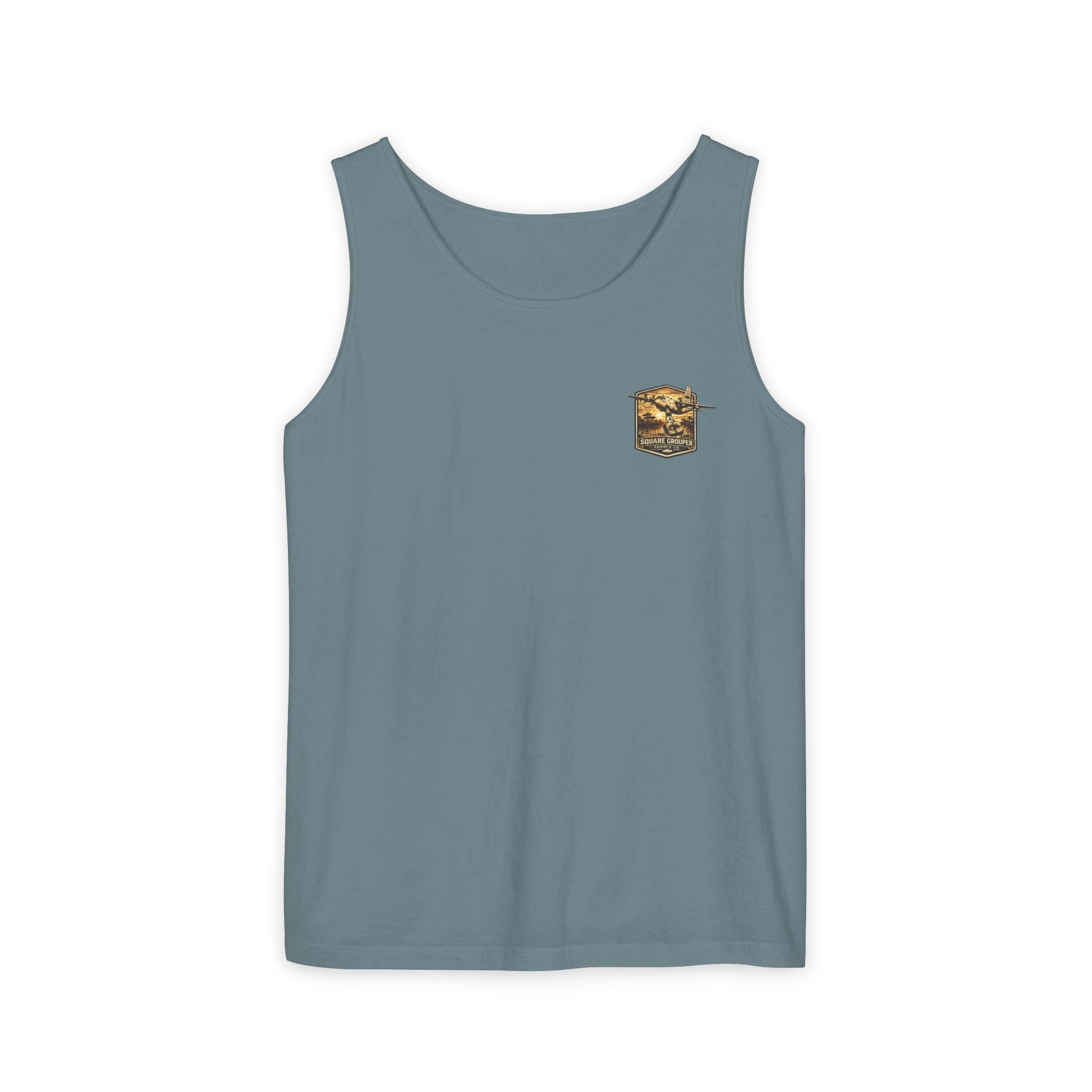 Vintage Military Plane Tank Top — "Square Grouper" Airplane Graphic