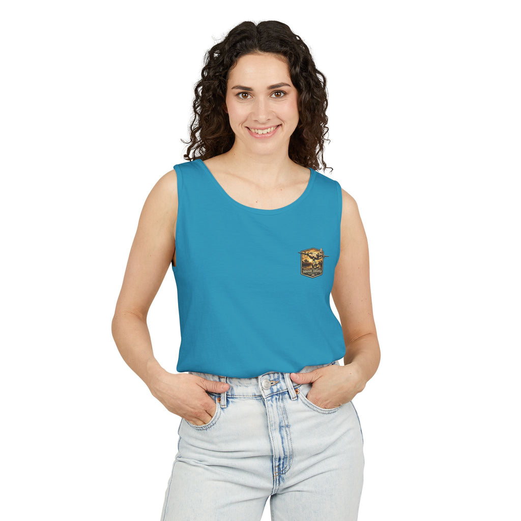 Vintage Military Plane Tank Top — "Square Grouper" Airplane Graphic