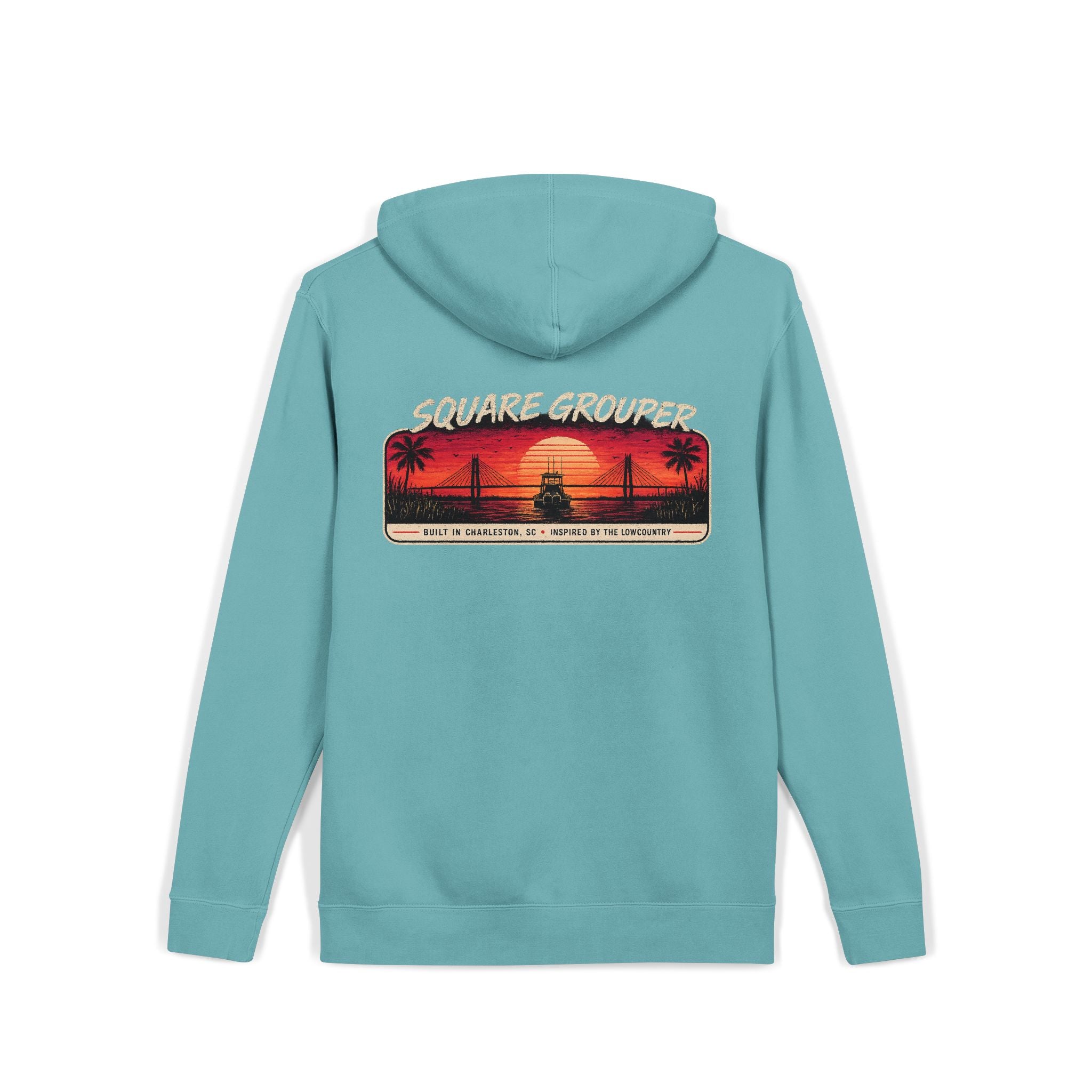 Miami Vice Square Grouper Supply co. Hoodie— Vintage Beach Pigment-Dyed Pullover