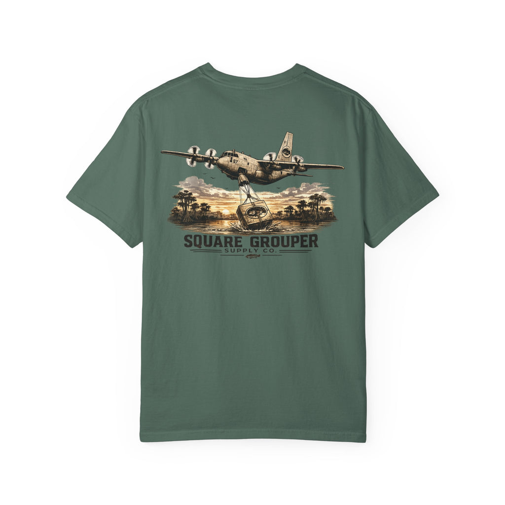 Square Grouper Military Plane T-Shirt — Vintage Aircraft Graphic Tee