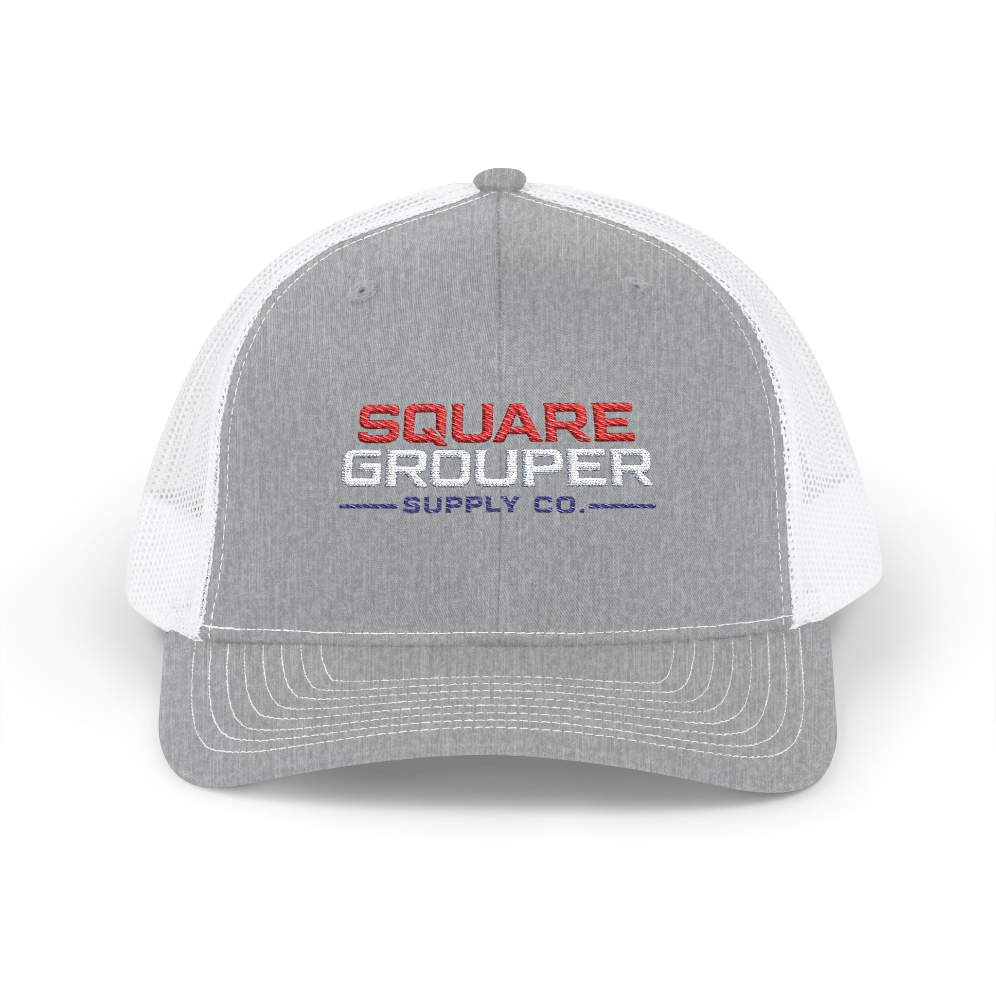 Square Grouper Trucker Cap — Retro Fishing Logo Snapback