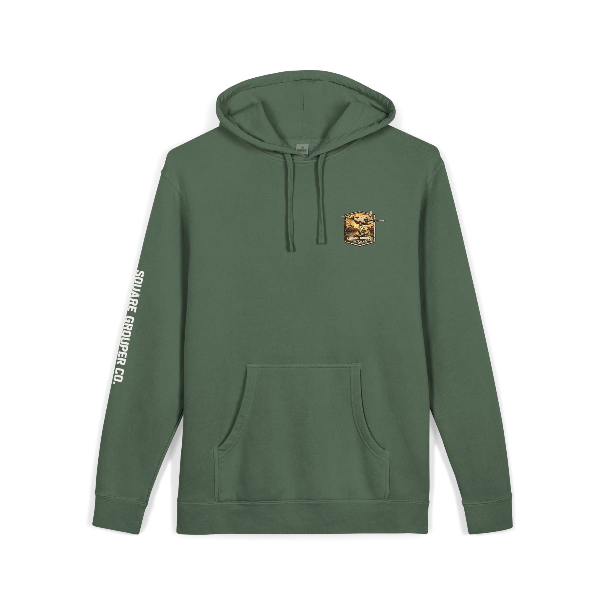 Vintage Military Plane Hoodie — “Square Grouper” Pigment-Dyed Pullover