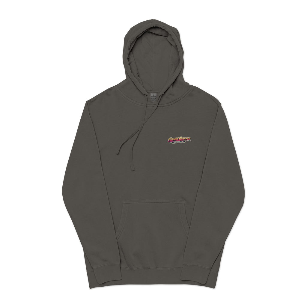 Miami Vice Square Grouper Supply co. Hoodie— Vintage Beach Pigment-Dyed Pullover