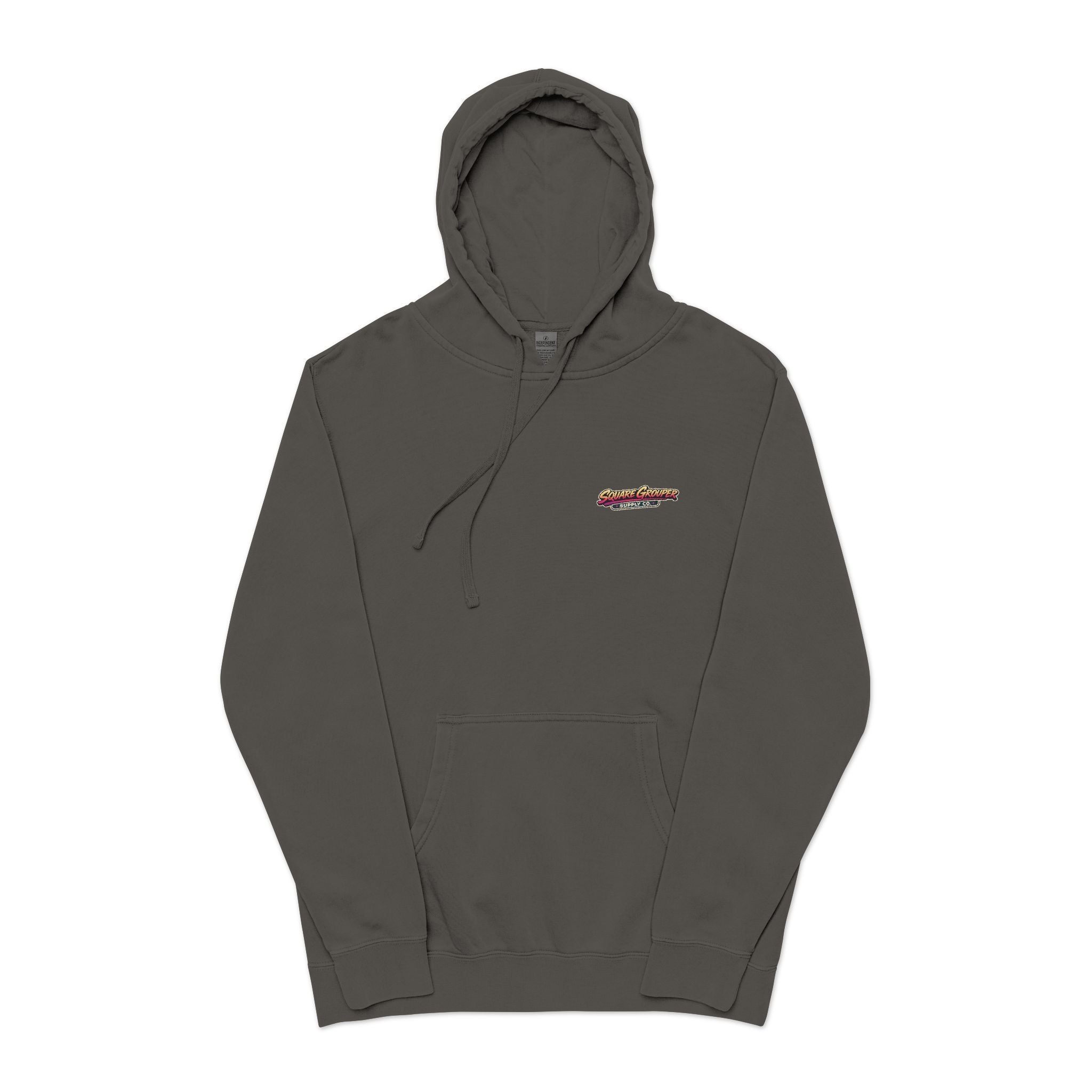 Miami Vice Square Grouper Supply co. Hoodie— Vintage Beach Pigment-Dyed Pullover