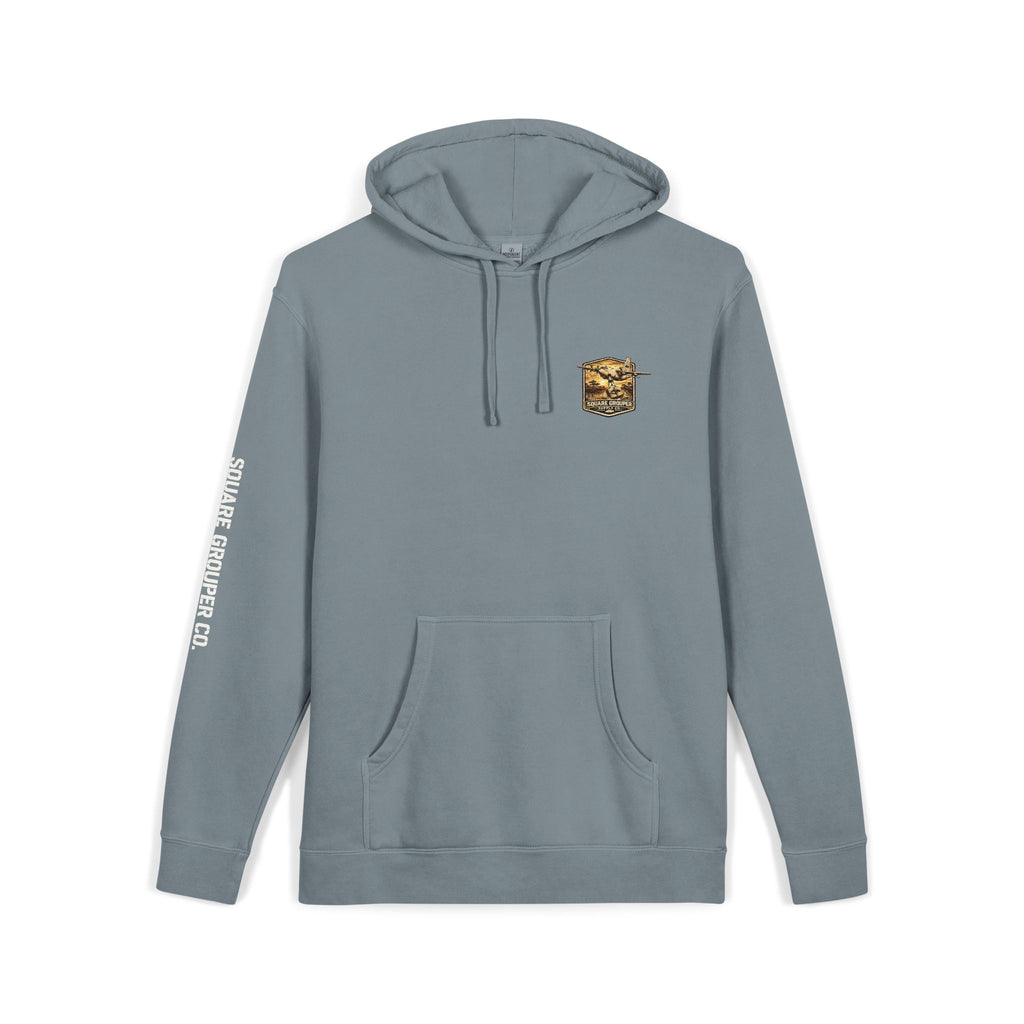 Vintage Military Plane Hoodie — “Square Grouper” Pigment-Dyed Pullover