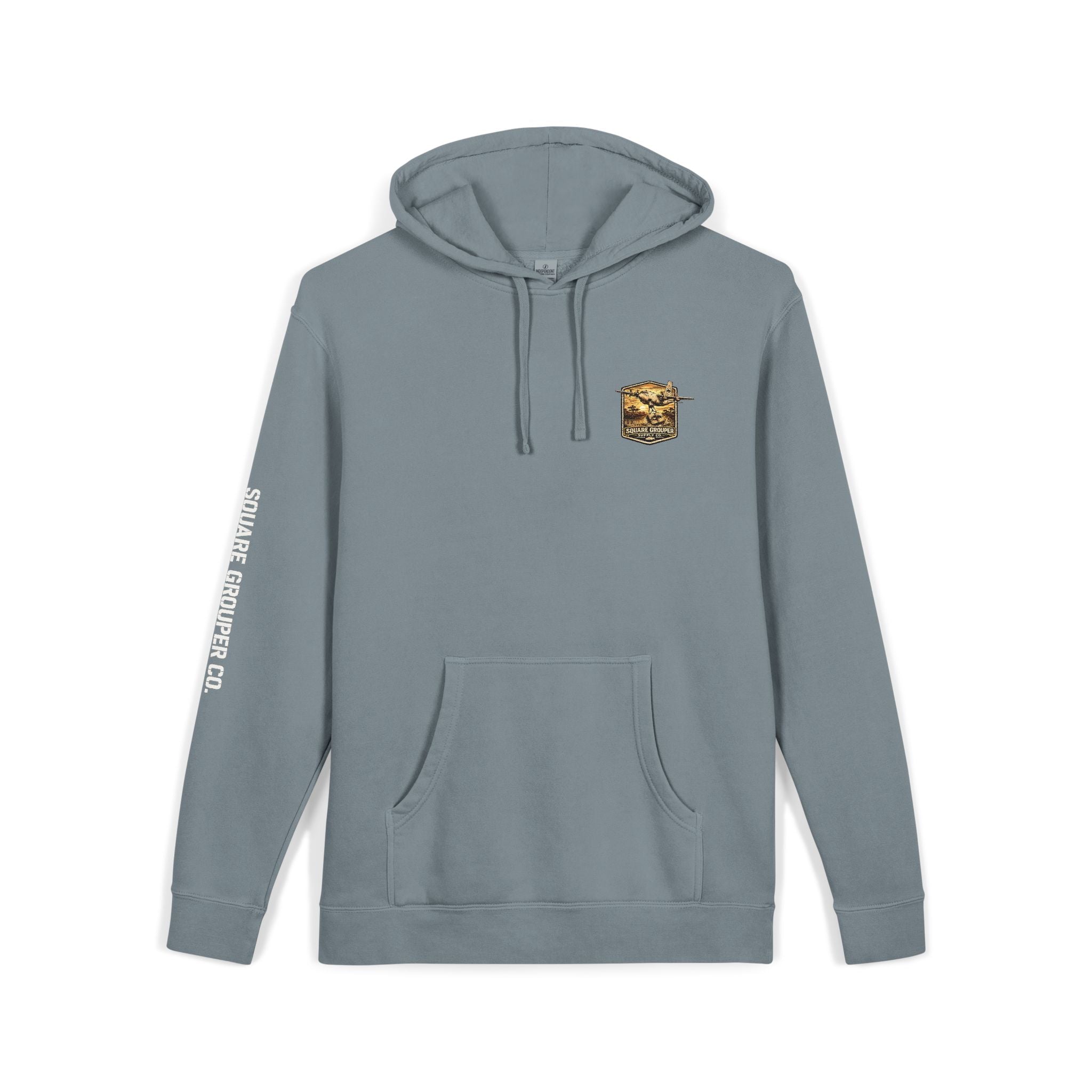 Vintage Military Plane Hoodie — “Square Grouper” Pigment-Dyed Pullover