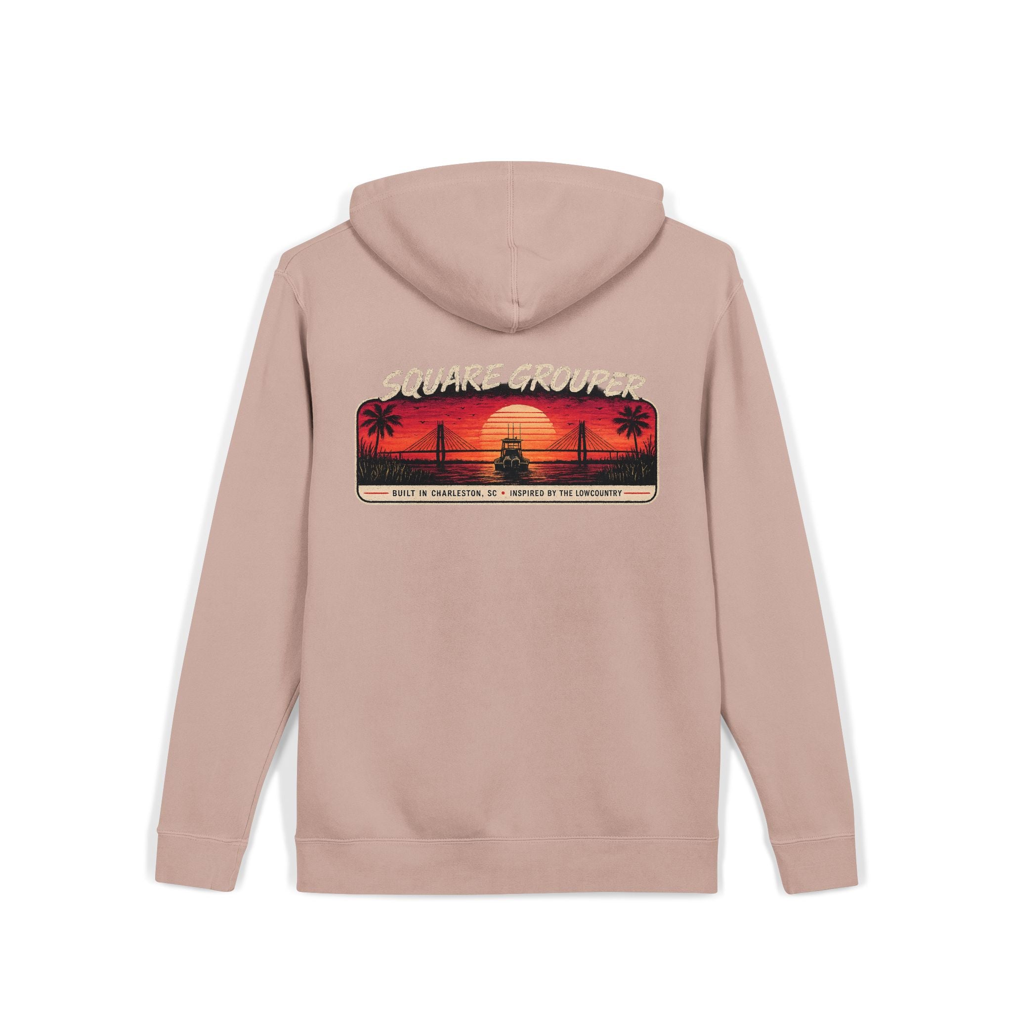 Miami Vice Square Grouper Supply co. Hoodie— Vintage Beach Pigment-Dyed Pullover