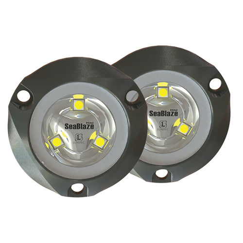 Lumitec SeaBlaze Mini Underwater Light  Pair  Brushed Finish  White NonDimming 101245