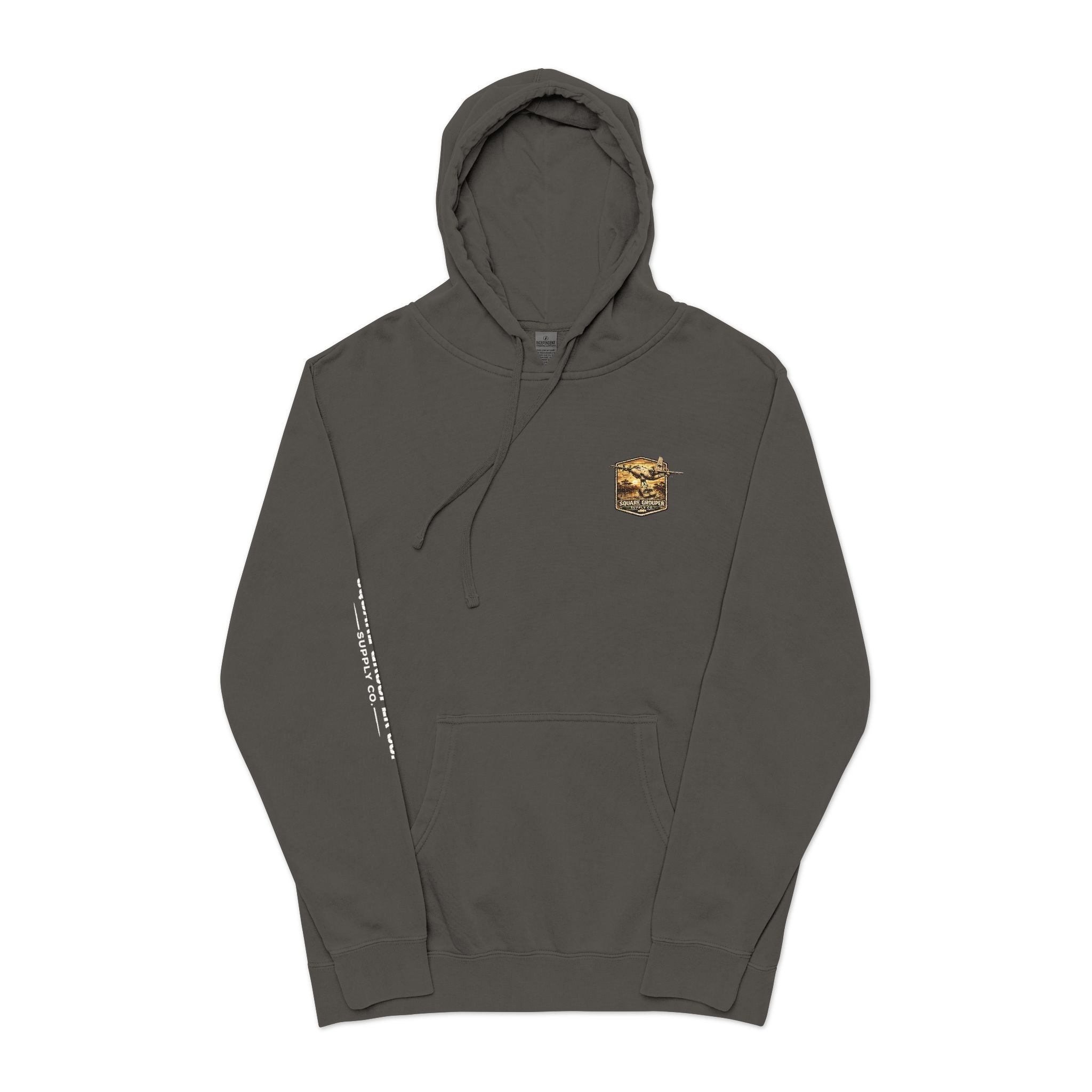 Vintage Military Plane Hoodie — “Square Grouper” Pigment-Dyed Pullover