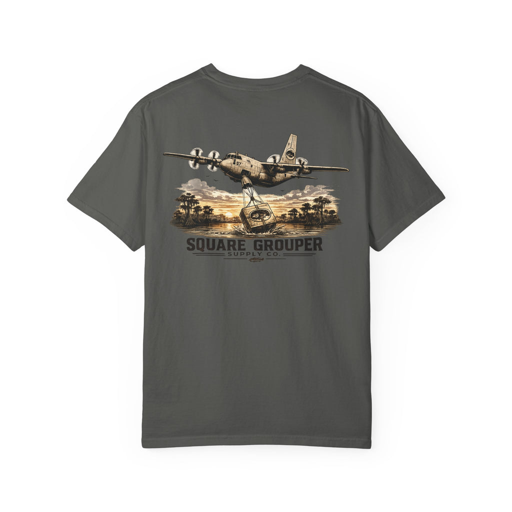 Square Grouper Military Plane T-Shirt — Vintage Aircraft Graphic Tee