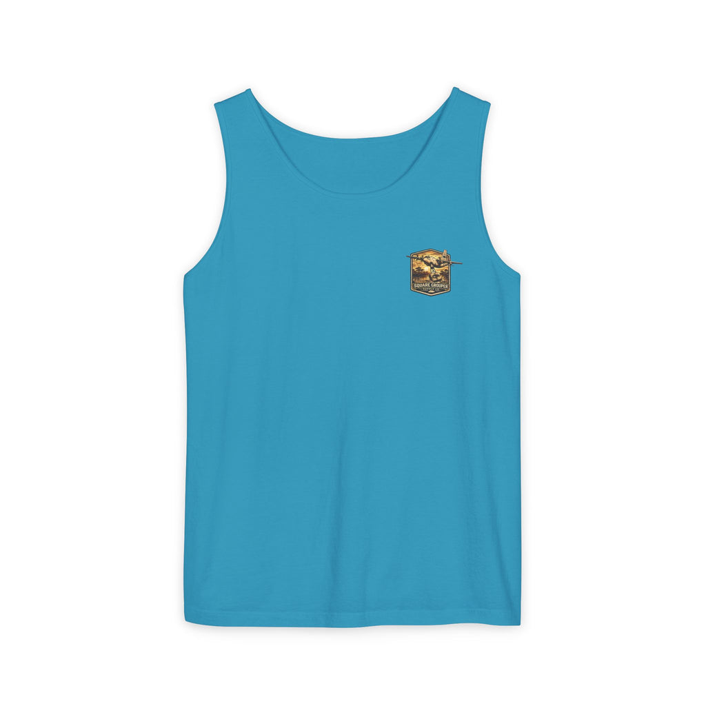 Vintage Military Plane Tank Top — "Square Grouper" Airplane Graphic