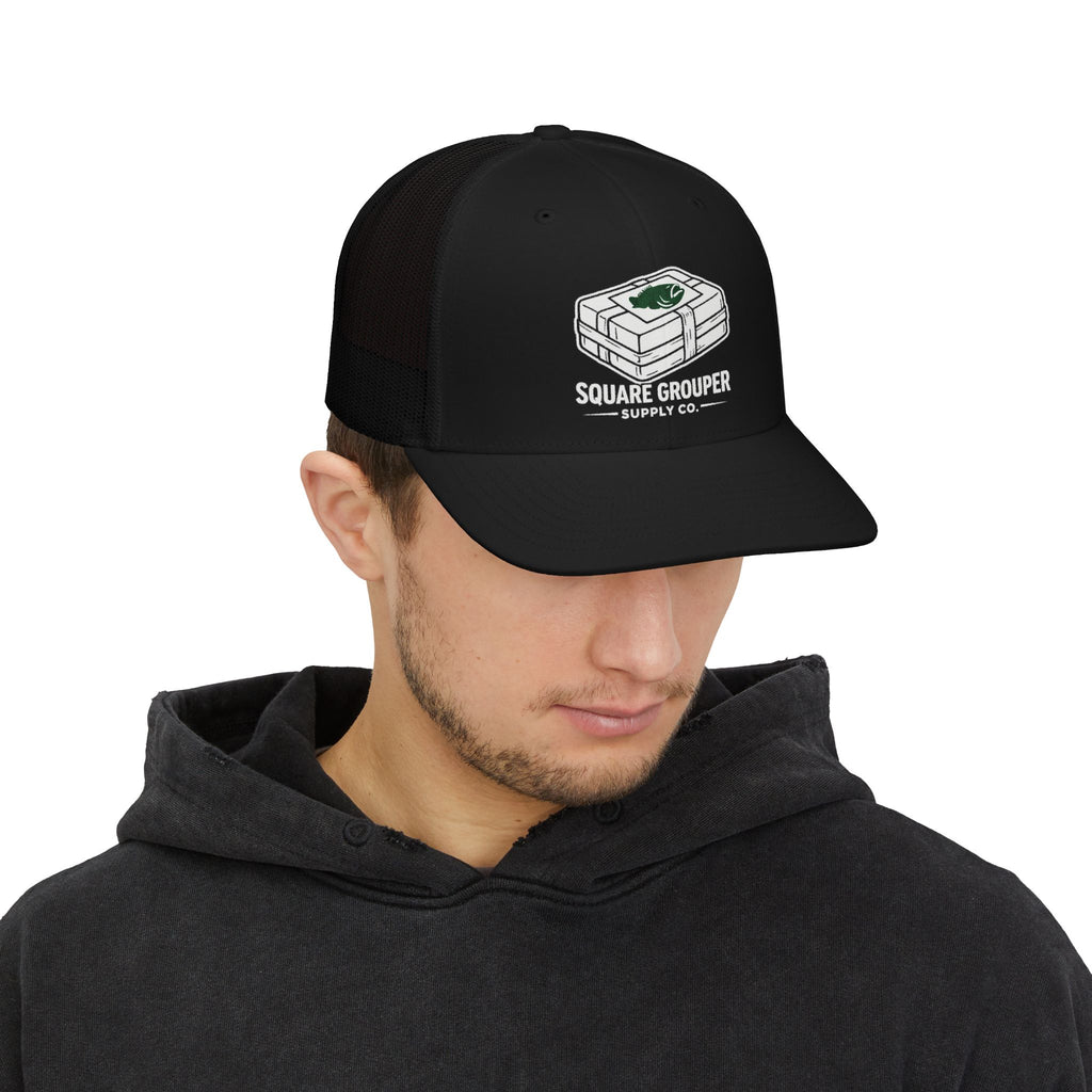 Trucker Cap - Square Grouper Supply Co. Fishing Logo Snapback