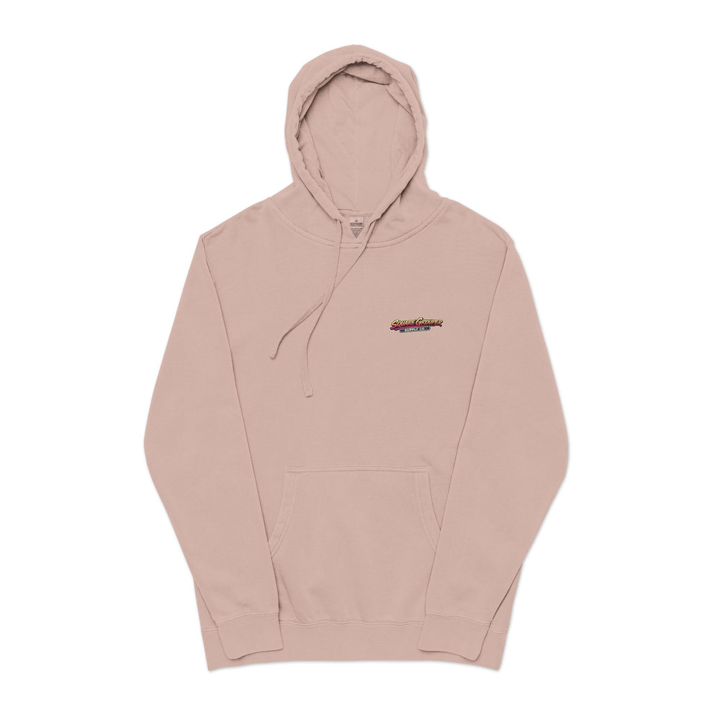 Miami Vice Square Grouper Supply co. Hoodie— Vintage Beach Pigment-Dyed Pullover