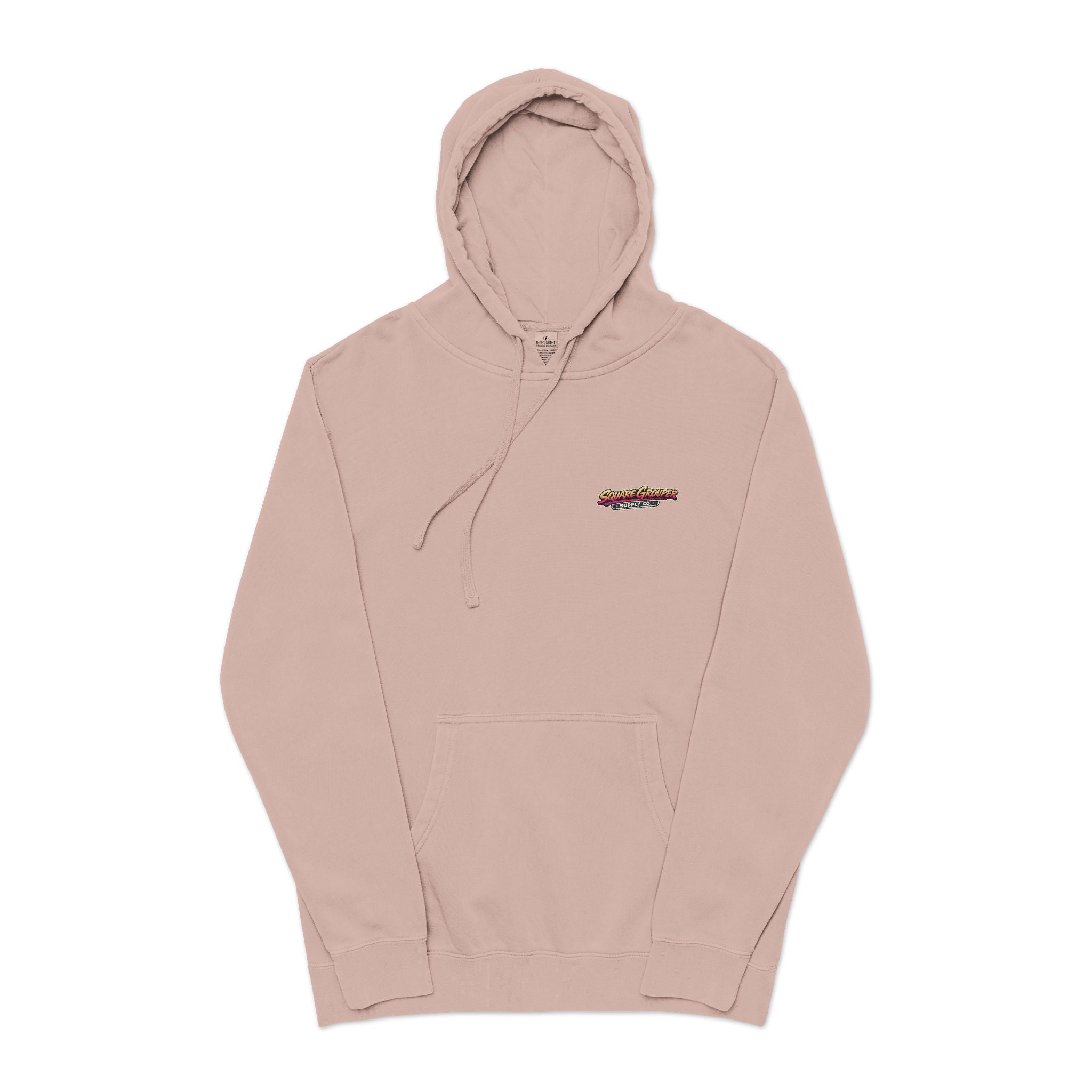 Miami Vice Square Grouper Supply co. Hoodie— Vintage Beach Pigment-Dyed Pullover