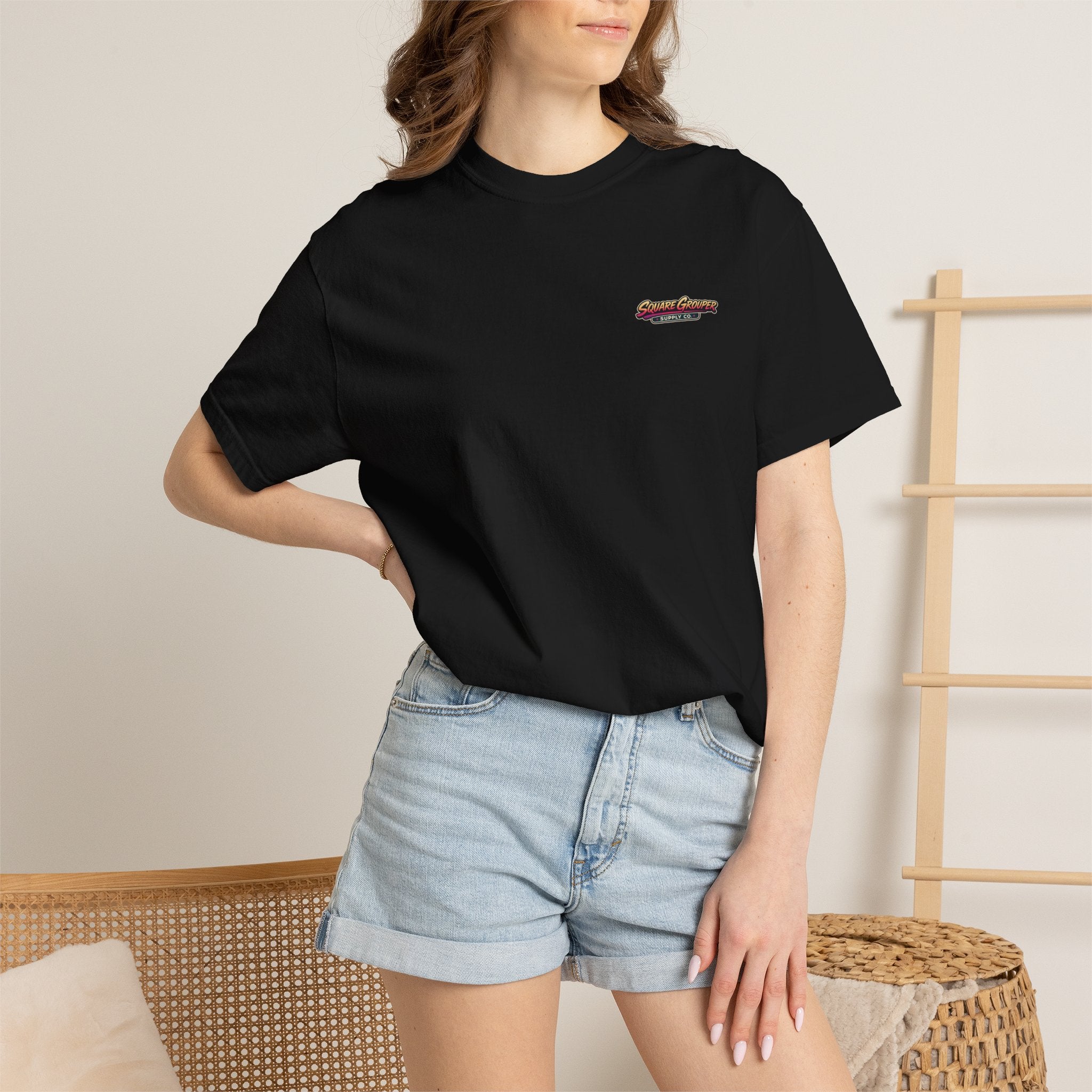 Square Grouper Sunset T-Shirt — Retro Palm Beach Vintage Tee