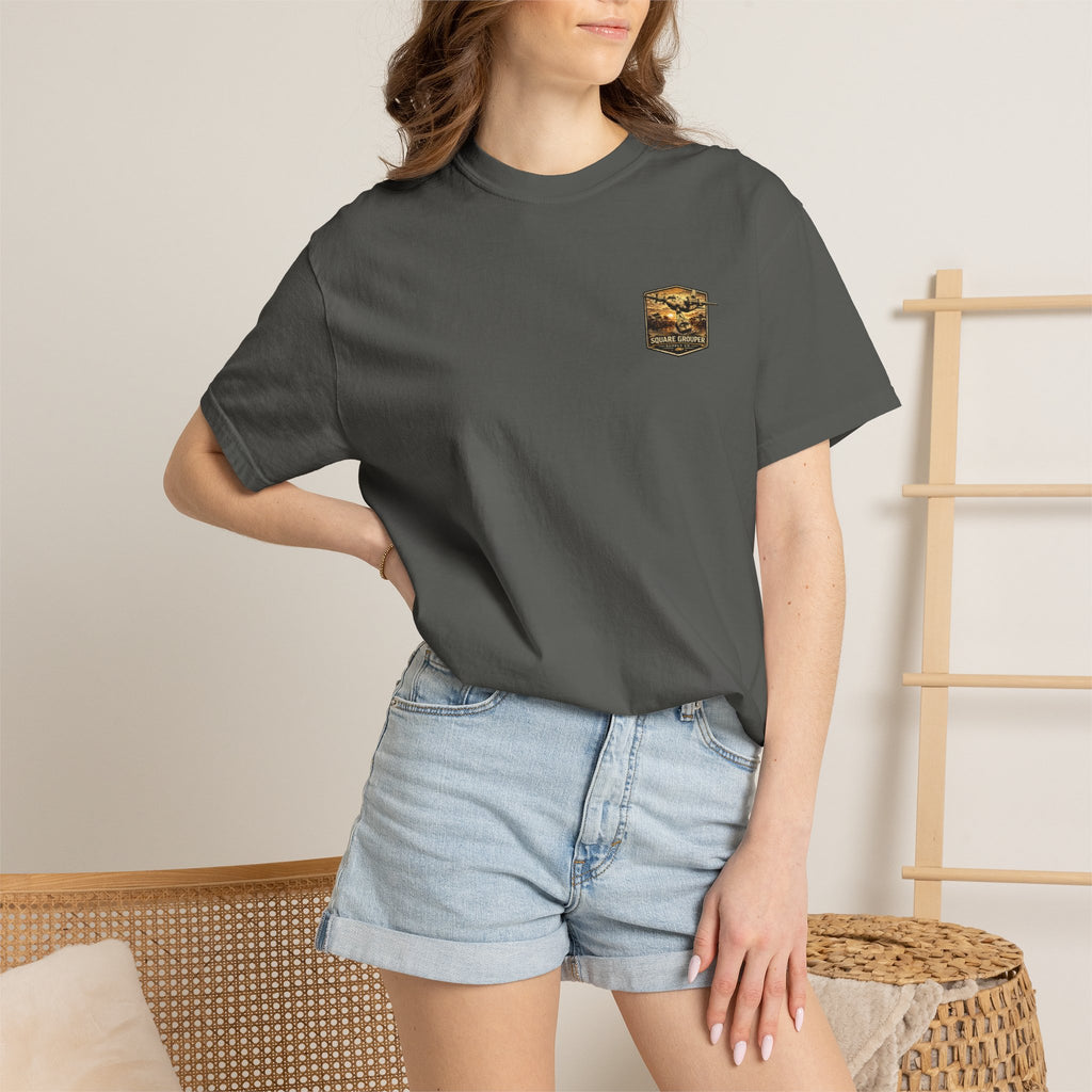 Square Grouper Military Plane T-Shirt — Vintage Aircraft Graphic Tee