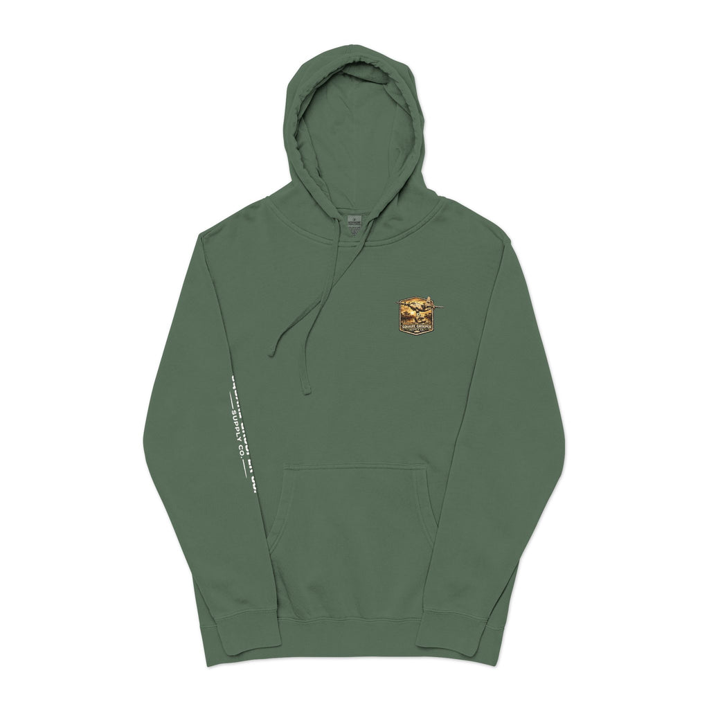 Vintage Military Plane Hoodie — “Square Grouper” Pigment-Dyed Pullover