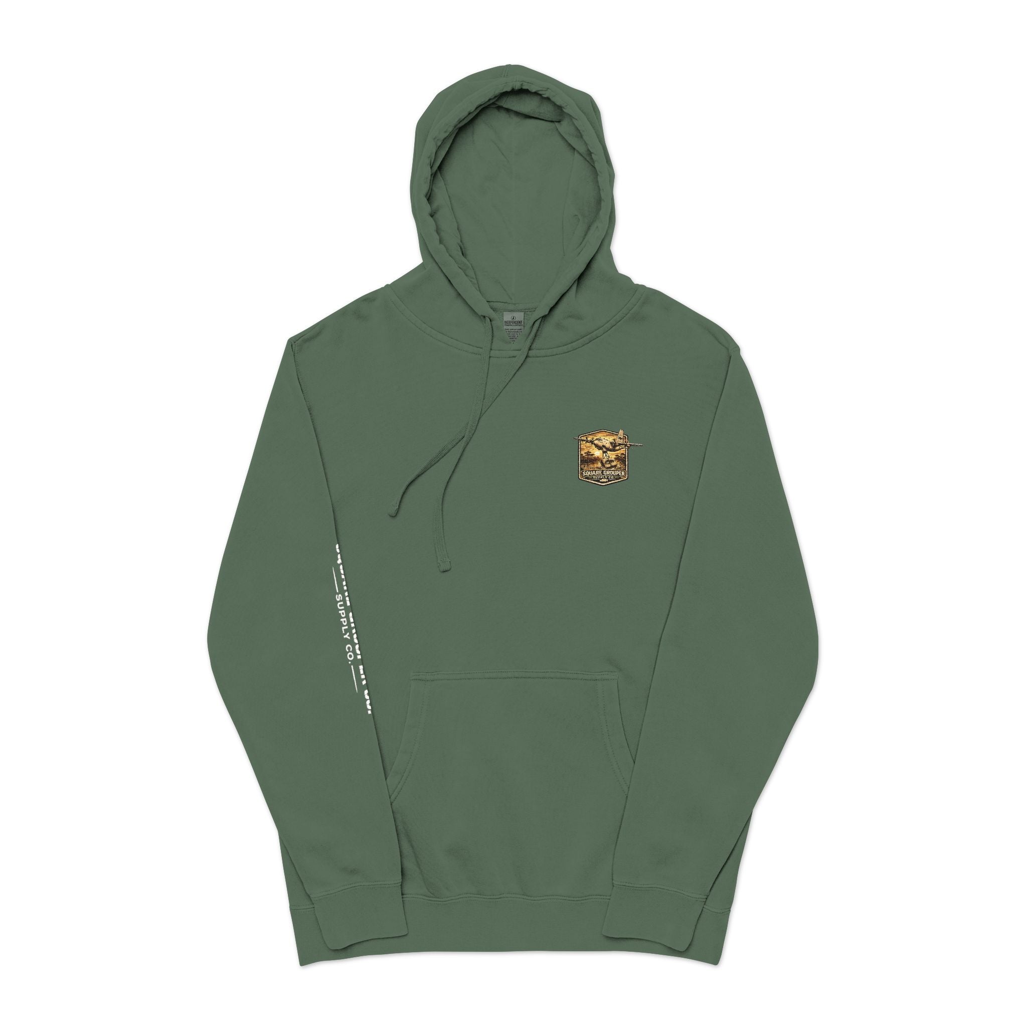 Vintage Military Plane Hoodie — “Square Grouper” Pigment-Dyed Pullover
